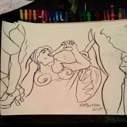 Drawings Of Johnny Blazes And Madge Of Honor From Dr. Sketchy&Amp;Rsquo;S Boston.