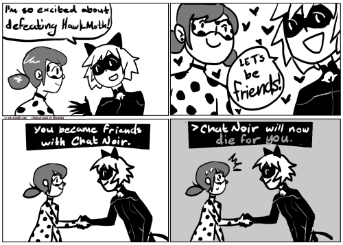 zz-arts:(Original persona 4 comic by hiimdaisy)Social link with Chat Noir maxed out extremely fast.