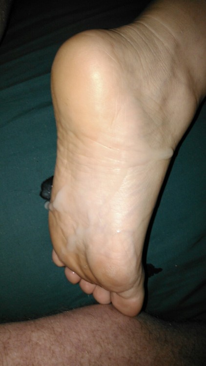 toered:  Been asked to Cum on wife’s feet.  Here you go.