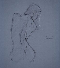 akramfadl:  6 a.m. #sketch #drawing #figurestudy #figuredrawing #art #figurativedrawing #brookelynne #wolffscarbon 2B and #Derwent #charcoal on toned #Canson  @brookelabrie 