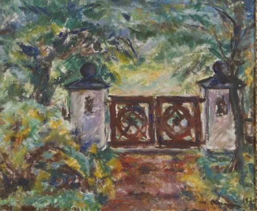 Gate   -   Mikko OinonenFinnish 1883-1956Oil on canvas,48 x 56 cm    18.9 x 22.05 in.