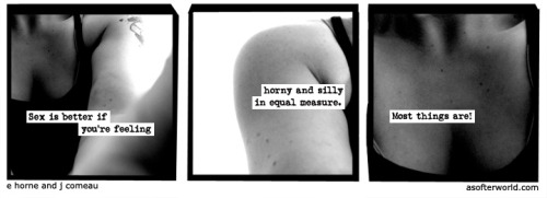 softerworld:A Softer World: 937(You can tell a lot about a person by how much they smile while bonin