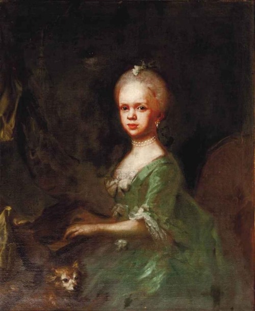 Gaspare Traversi (born circa 1722–1769)Portrait of a young girl, three-quarter-length, playing the p