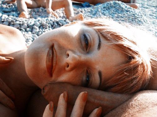 littlekitkay2: Beautiful photo. Her smile. That soft cock…Perfect