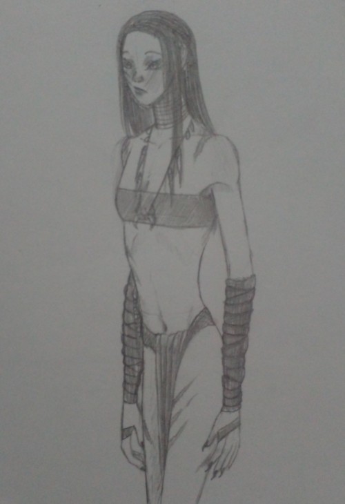 Sketch Of Kiara's Armor And Her Hunting Clothes, The Last Three Are Festival Clothes