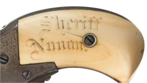 Webley No.2 Bulldog double action revolver with ivory grips.  Inscribed to “Matthew Nunan”, who was 