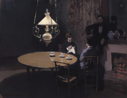  Claude Monet (1840-1926, French) ~ Interior, after Dinner, 1868-69[Source: artvee.com]