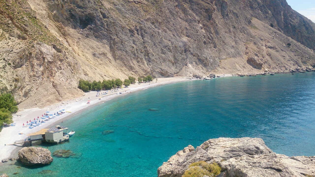 Sweet Water Beach. Nudist far right. 