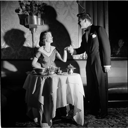 bigcityvintagenyc:  Fashion Shoot, 1948, Menswear, Couple at a Ball.   