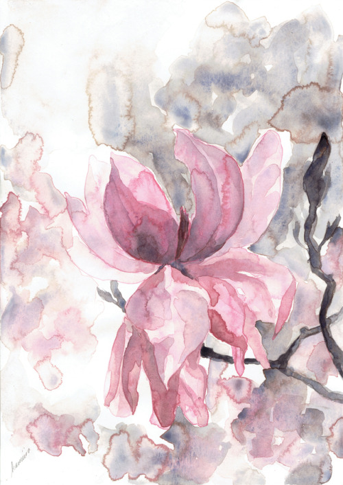 kamiiramaria: Magnolia Original painting on sale in my storenvy shop!