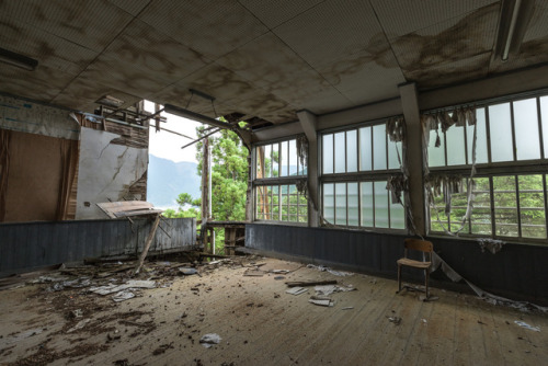 Abandoned school on the hill.