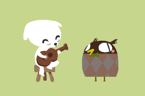 oktotally:blathers gets down to some kk slider