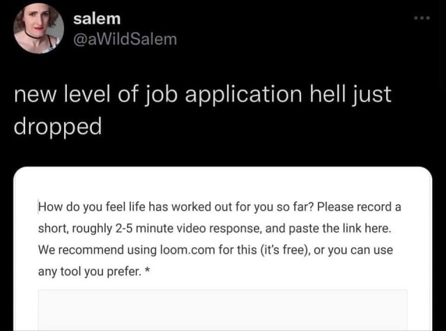 beemovieerotica:thepariahcontinuum:depsidase:Yeah I’m just not doing that. I don’t need the job that much.comments by @autumntides :It is illegal in the United States (violation of the Civil Rights Act of 1964 (Title VII), Age Discrimination