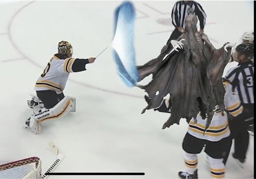 “Rask protecting his team from dementors (aka refs).”Shout out to whoever made this. 