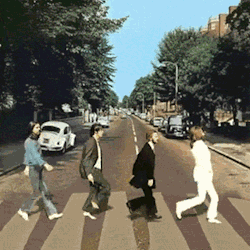 funnynhilariousgif:  The beatles walk &gt;&gt;  We All have really seen a white guy that walks like one of them.  Classic!