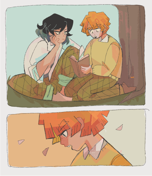 @inozenweek​ day 2: study date! that unfortunately doesnt end up helping out that much,,