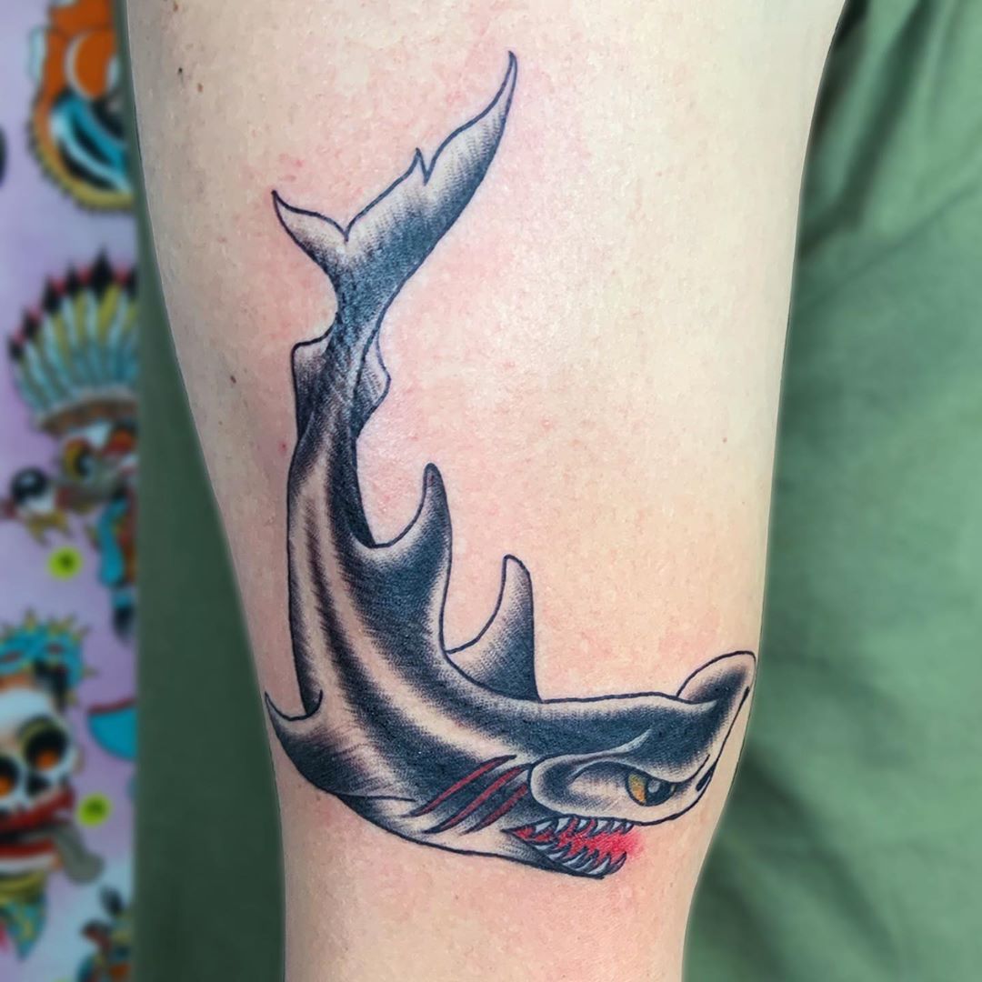 Great White Shark  Hammerhead Shark Tattoo  Tattooed Now 