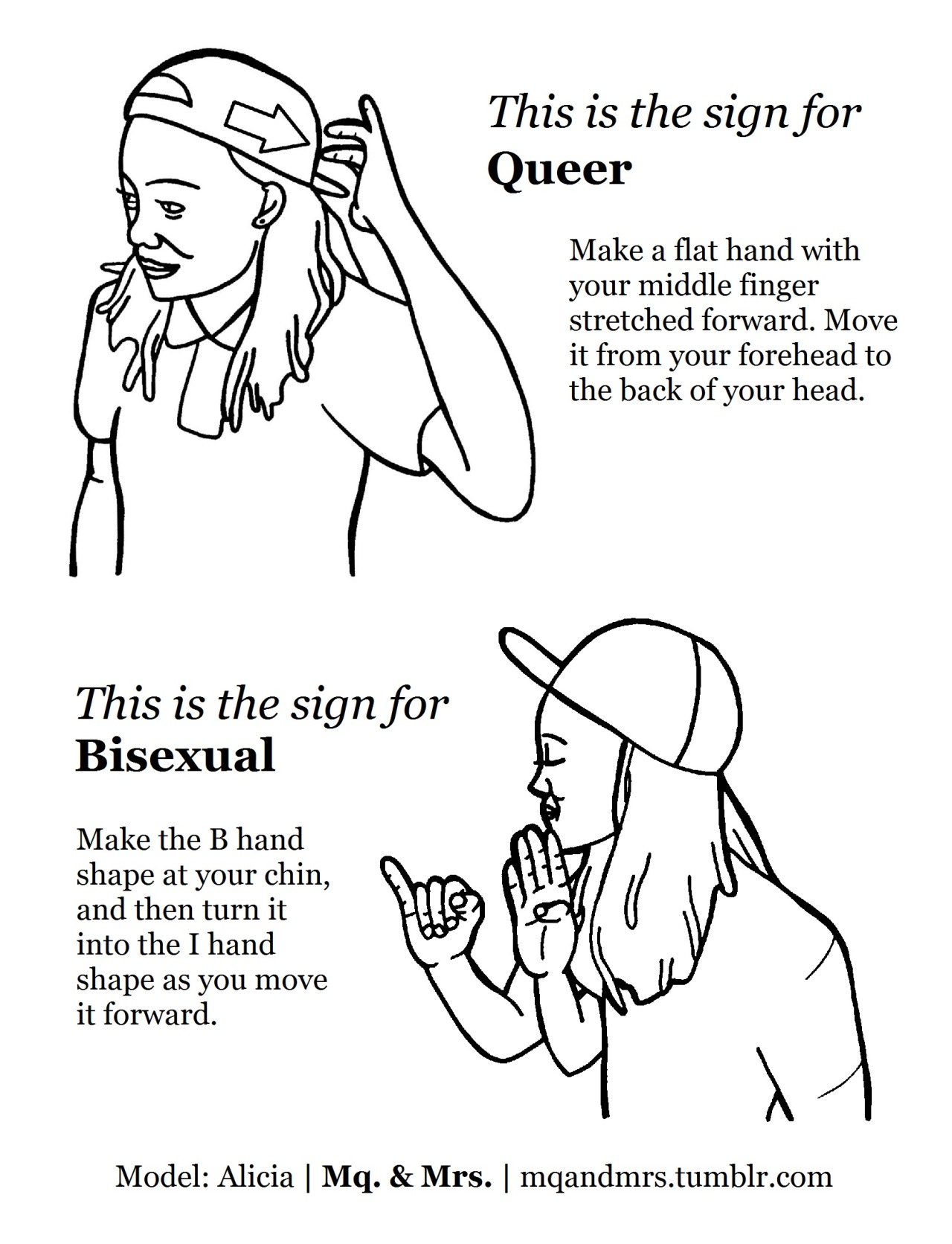 fuckyeahlgbt:  mqandmrs:  Alicia’s American Sign Language Dictionary.  Alicia