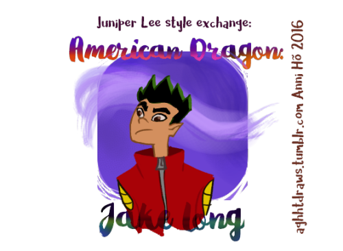 aghhtdraws: Style exchange! Jake Long in Juniper Lee style! not very detailed or hi-quality but I li