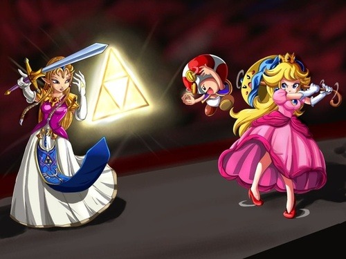 japaneseghost:  New Post has been published on http://japaneseghost.net/zelda-princess-peach-taod/Zelda Vs Princess Peach…And ToadIf I was a guessing man, I am betting that Zelda and Princess Peach are fighting over the last pair of shoes that are on