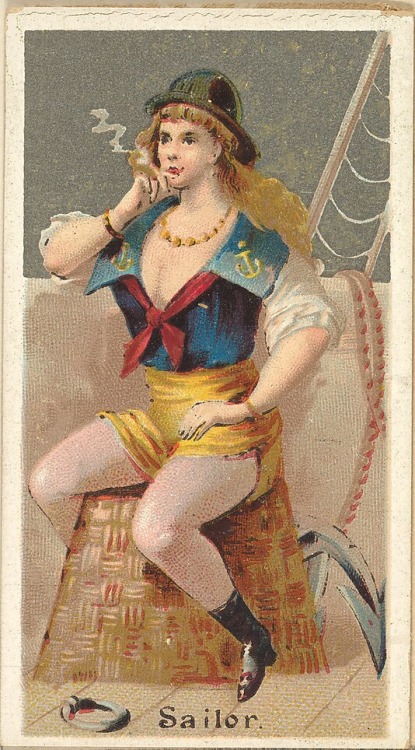 myimaginarybrooklyn:Cigarette cards depicting possible professions for women, circa the 1880s.