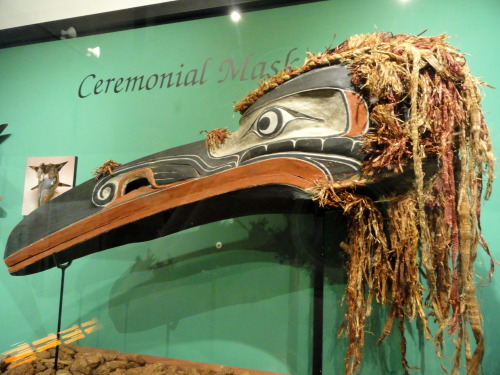 Hamatsa raven mask of the Kwakiutl tribe, British Columbia.  Artist unknown; prob. early 20th centur