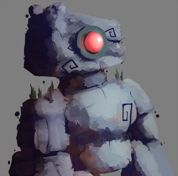 nokohihi:  A doodle of a rock golem from Risk of Rain. 