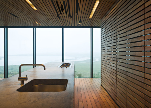 {PK Arkitektar designed Árborg House for a mossy hill high above the glacial valley of the Hvita riv