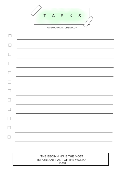 PRINTABLES - Task Lists