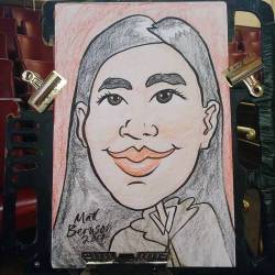 Drawing caricatures at Memorial Hall in Melrose!