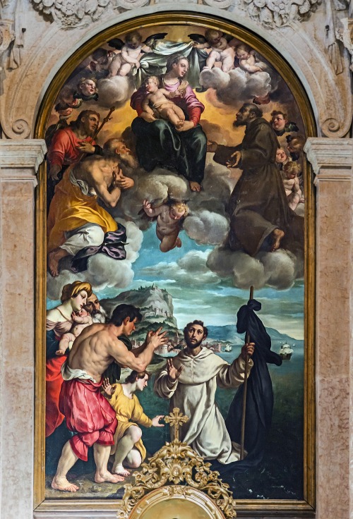 Madonna and Child with Saints Francis, James and Bartholomew and the Miracle of Saint Raymond of Pen