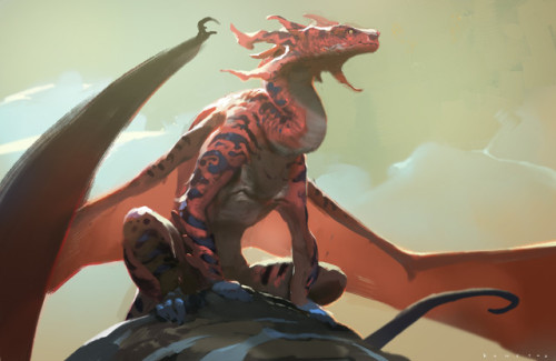 quarkmaster:    DRAGONS! - Turkey Vulture ,  Red Nosed Sky Viper ,  Red Nosed Sky Viper,   Sky Viper,  Water Dragon,   Predator and Prey,   Hydra     Alex Konstad   