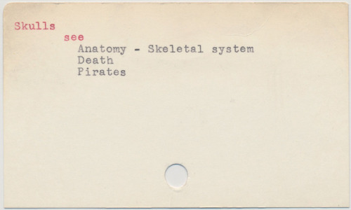 publiccollectors:Skulls - from the Picture Collection Subject Headings card catalog from Harold Wash