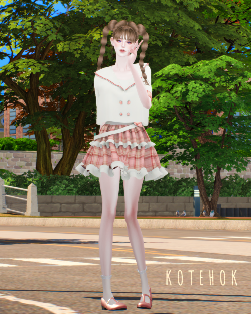 After SchoolUniform by @papi-simsHair by @newseasimsThank you all CC creators!
