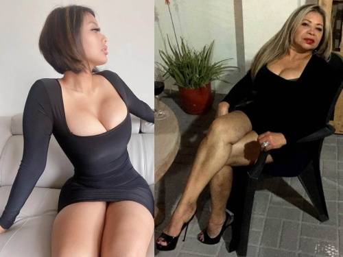 lovekassandra:Same mini-dress……..only a small age difference……about 25 y