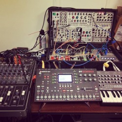 cremacaffe:  Repost @intrepita ・・・ This is most likely the setup that I will use for the @canadianelectronicensemble gig at The Canadian Music Centre October 13. • • • SPIKE synth stand for the Octatrack.http://cremacaffedesign.com/spike •