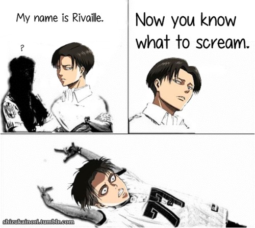 ravioli-maidchou: izumou: Rivaille being smooth (◕‿◕✿) I’M AVING AN ASMA ATTAKC RAVIOLI S