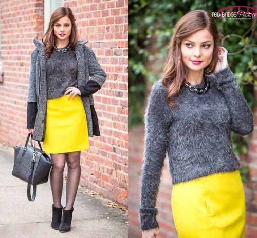 new post: grey+lemon look (by Susana Ares) Fashionmylegs- Daily fashion from around the web