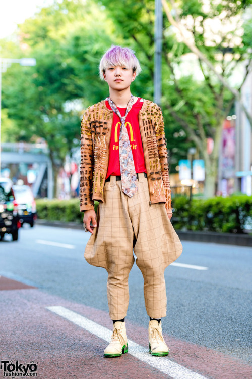 tokyo-fashion:16-year-old Japanese student Kiku on the street in Harajuku wearing a McDonald’s