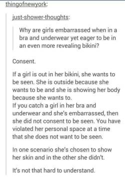 uppityfemale:  Honestly, I always kind if wondered (not being a bikini wearer myself) but this makes total sense. Having control over your body and who sees it.