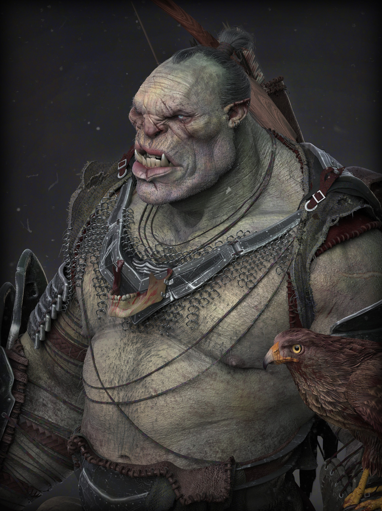 quarkmaster:    Orc hunter and his hawk    John Newell    This is your husbando now.