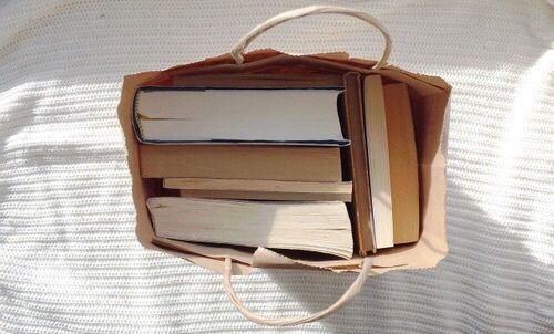 a paper bag full of goodies