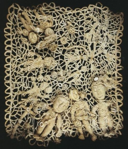 a lace artwork made by Adelaide V. Hall , a patient at St. Elizabeth’s Hospital in Washington, 1917
