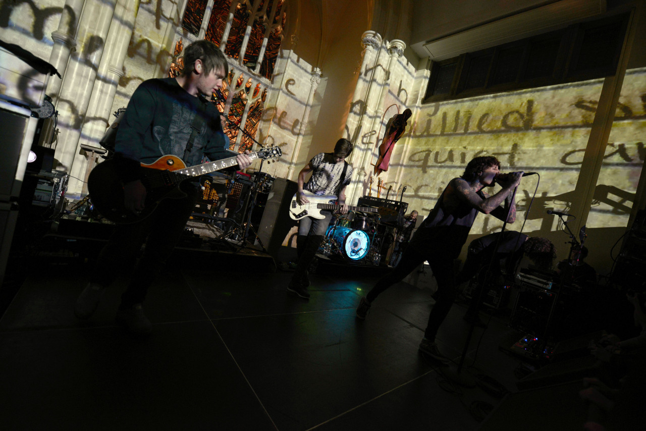 mandolinaes:  HQ Bring Me the Horizon, 29.10.13 Sheffield Saint Marys Gate Church