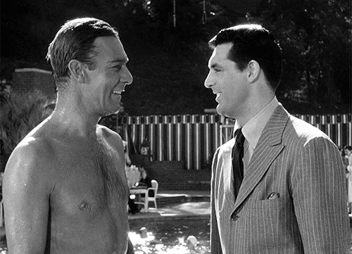 mikelovesmuscle-blog:  emmanuelleriva:Cary Grant &amp; Randolph Scott in My Favorite Wife (1940) dir. Garson Kanin no acting needed