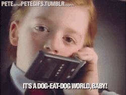 peteandpetegifs:  &ldquo;It’s a dog-eat-dog world, baby!&rdquo;