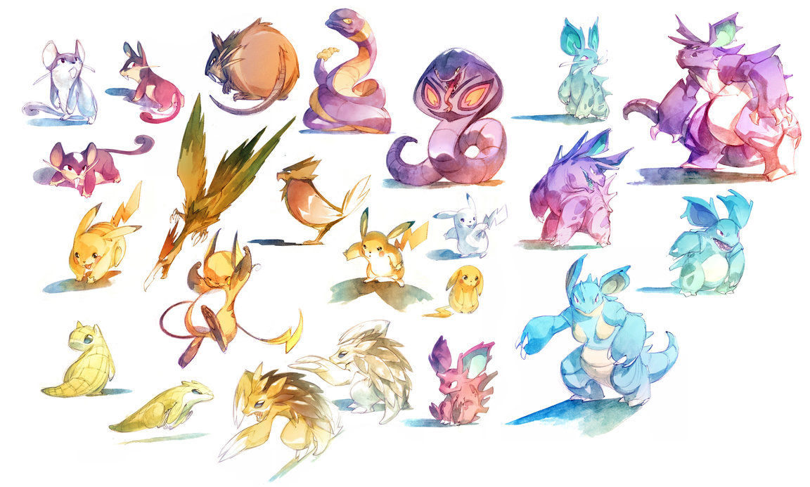 alternative-pokemon-art:  ArtistPokemon in watercolor by request.
