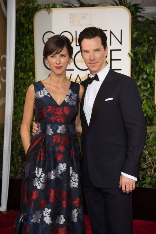 Benedict Cumberbatch and Sophie Hunter at the Golden Globes. new tab for highres.