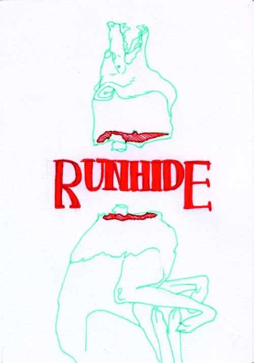 two (old) traditionally drawn cover for RUNHIDE. I still dig them very much, will redraw them one da