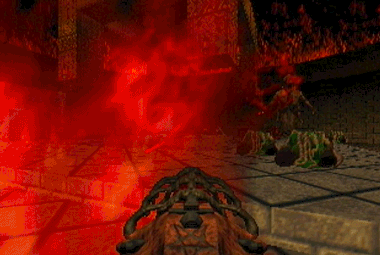 n64thstreet:  The Unmaker takes on Mother Demon in Doom 64, by Midway/id Software.